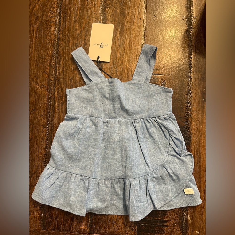 Infant Baby Blue Dress 7 for All Mankind Baby Girl 6-9 Months NWT